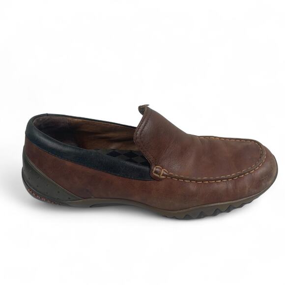 Merrell Loafers Men Sz 9 Throttle Moc Brown Leather Casual Driving Shoes Comfort - Picture 1 of 10